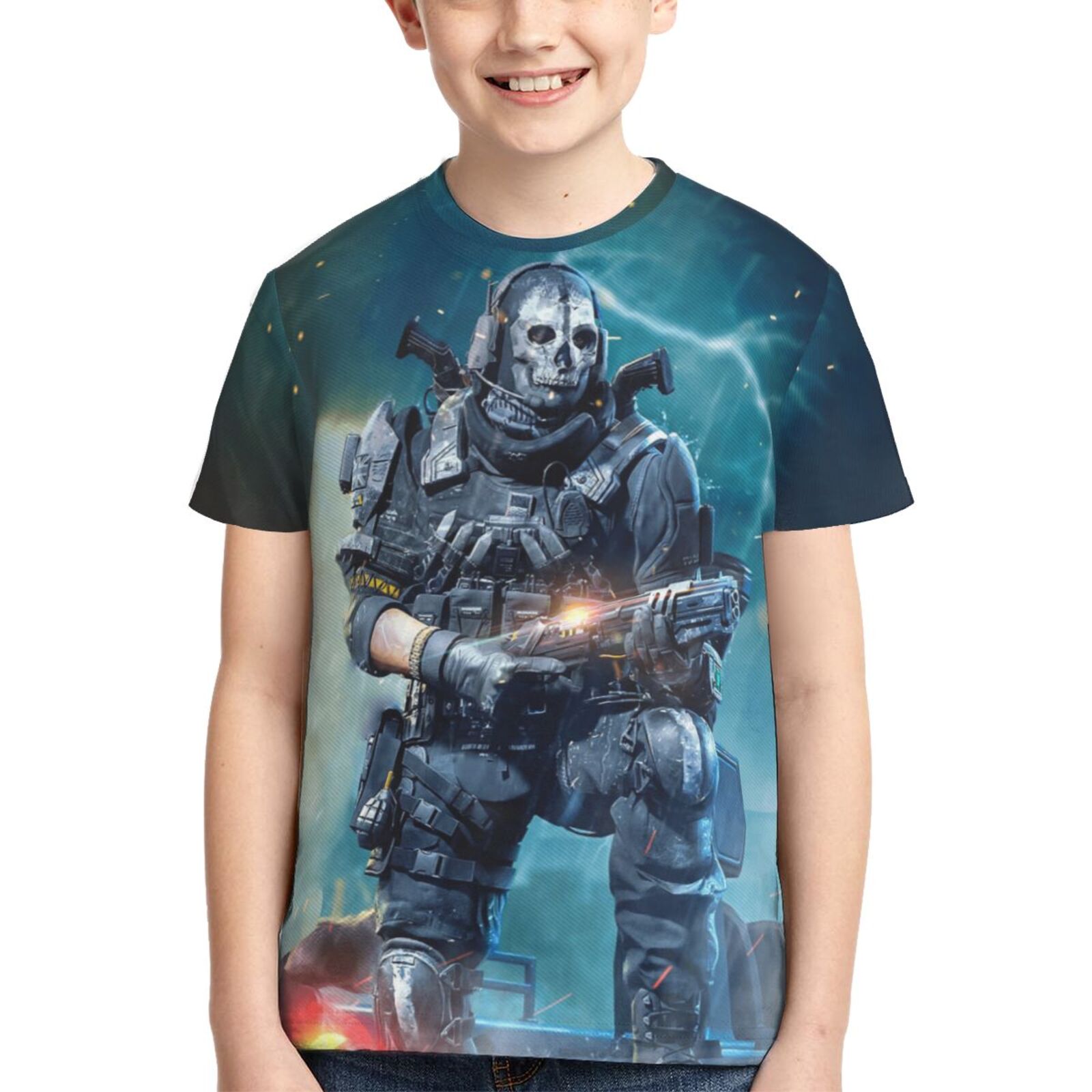 Kids Game Call Of Duty T-Shirts Youth 3D Print Short Sleeve Kid's Game Shirt Teenage Fashion Tee for Boys Girls X-Small